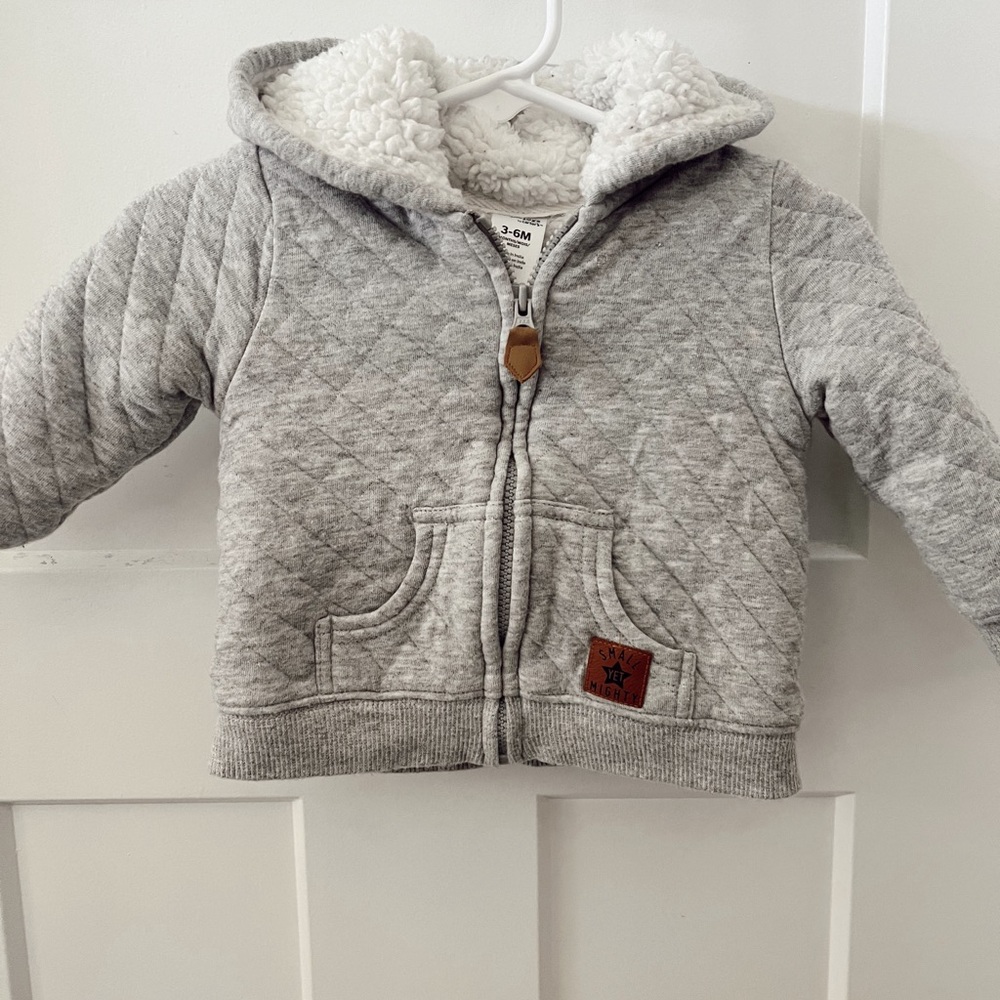 Carter's Gray Quilted Sweatshirt with Plush Lining